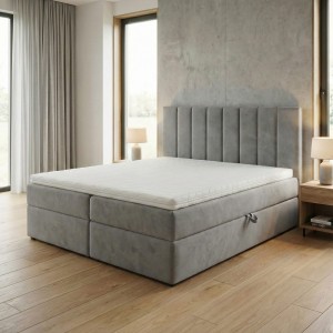 Kontinentální postel 160x200 SONNO BELLO 2 úložné prostory 2 matrace bonell šedá