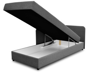 Čalouněná pohovka 90x200 s úložným boxem Dallas Šedá/Grafitová
