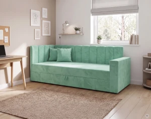 Jednolůžková válenda s úložným prostorem a pružinami Sovaro PRO PLUS 80x200 Mátová