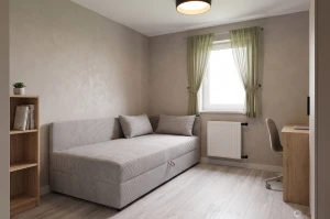 Čalouněná jednolůžková postel s úložným prostorem Hirek 90x200 Manšestr Tmavě modrá
