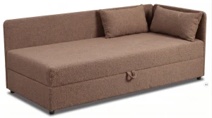 Jednolůžková válenda s úložným prostorem Hirek 80x180 bouclé beránek hnědá