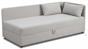 Jednolůžková válenda s úložným prostorem Hirek 80x180 bouclé beránek šedá