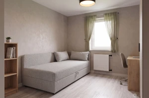Jednolůžková válenda s úložným prostorem Hirek 80x180 bouclé beránek šedá