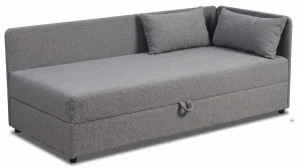 Jednolůžková válenda s úložným prostorem Hirek 80x200 bouclé beránek grafitová
