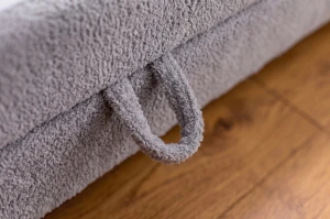 Jednolůžková válenda s úložným prostorem Hirek 90x200 bouclé beránek béžová