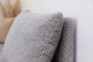Jednolůžková válenda s úložným prostorem Hirek 90x200 bouclé beránek šedá