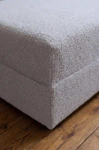 Jednolůžková válenda s úložným prostorem Hirek 90x200 bouclé beránek šedá