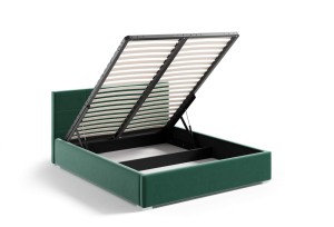 Čalouněná postel s matrací Katia 140x200 námořnická modrá Kovový rám