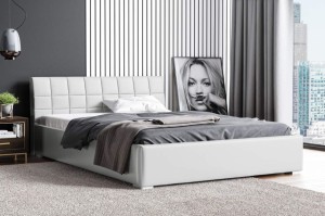 Čalouněná postel s matrací Kendi 180x200 Bílý