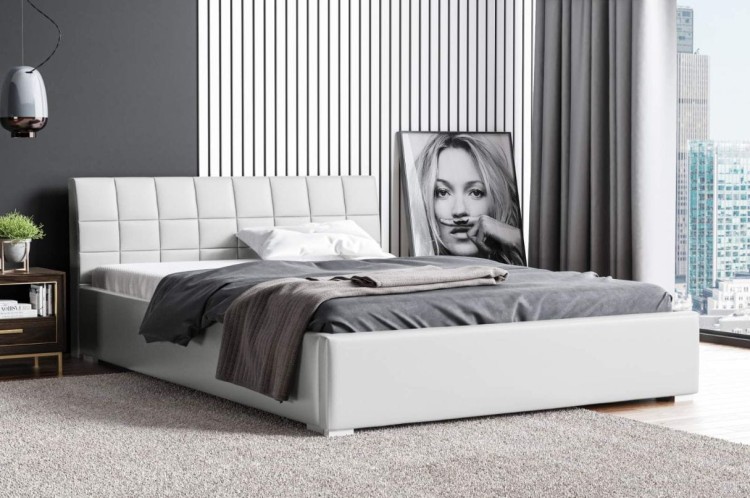 Čalouněná postel s matrací Kendi 180x200 Bílý