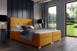 Kontinentální postel Lara 180x200 žlutá
