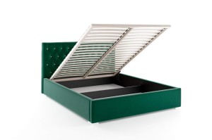 Čalouněná postel s matrací Lena 140x200 modrý