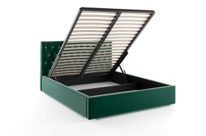 Čalouněná postel s matrací Lena 180x200 zelená Kovový rám