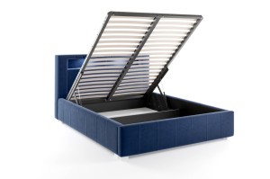 Manželská postel Palermo 180x200 modrá Kovový rám