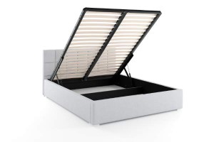 Manželská postel s matrací Santiago 140x200 Modrá Kovový rám