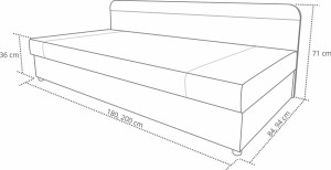 Čalouněná postel s boxem 80x180 Sida šedý