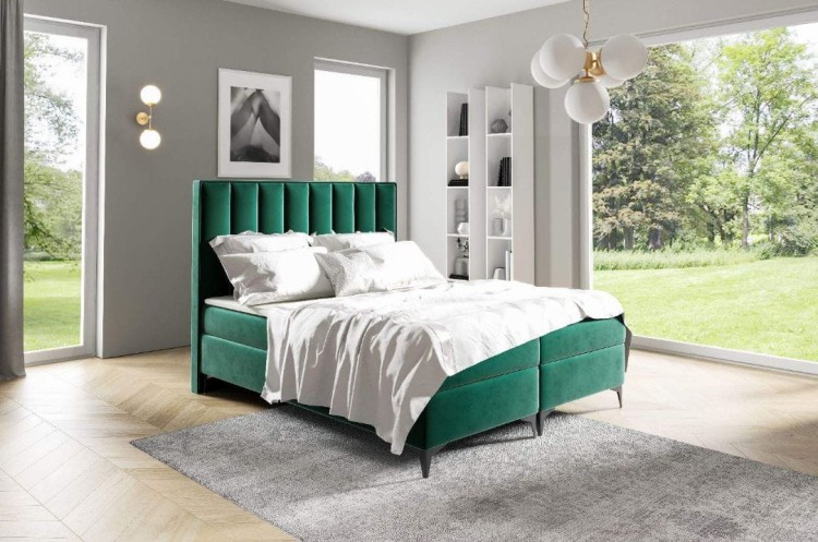 Kontinentální postel Sofia 180x200 Zelená