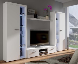 Knihovna s vitrínou Rumba XL WH01 Bílý