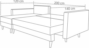 Rohová pohovka s funkcí spaní Falun Graphite