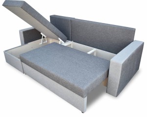 Rohová pohovka s funkcí spaní Home šedý/Graphite