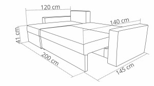 Rohová pohovka s funkcí spaní Home šedý/Graphite