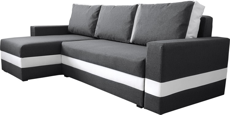 Rozkládací pohovka Passio grafitová/bílá