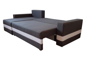 Rozkládací pohovka Passio grafitová/bílá