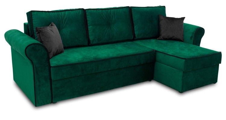 Rohová pohovka s úložným boxem Trevor Zelená