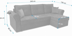 Rohová pohovka s úložným boxem Trevor Zelená