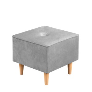 Velurový puf Floki šedý