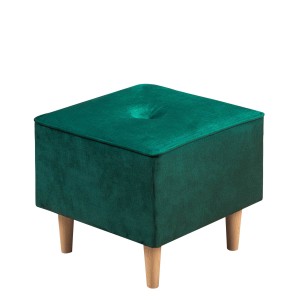 Floki velurový puf tmavě zelený