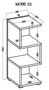Otevřená nízká police 112 cm Více 02 Dub Artisan