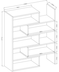 Nastavitelná knihovna 138 cm Charles 01 Bílý