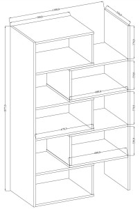 Nastavitelná knihovna 188 cm Charles 02 Dub Artisan