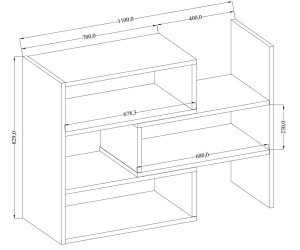 Nastavitelná knihovna 83 cm Charles 03 Bílý
