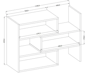 Nastavitelná knihovna 83 cm Charles 03 dub Sonoma