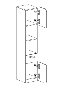 Knihovna 35 cm se zásuvkou Lorento 03 Bílý/Nash dub