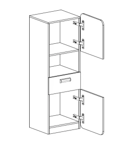 Regál 45 cm nízký Lorento 04 Bílý/Nash dub