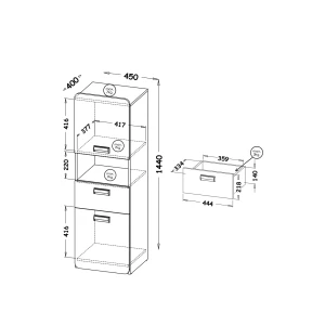 Regál 45 cm nízký Lorento 04 Bílý/Nash dub