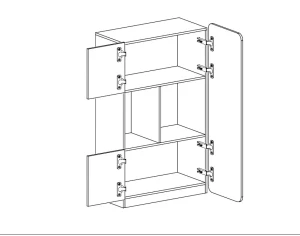 Regál 80 cm nízký Lorento 05 Bílý/Nash dub