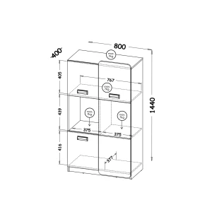 Regál 80 cm nízký Lorento 05 Bílý/Nash dub