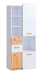 Knihovna 80 cm se zásuvkami Lorento 07 Bílý/Nash dub