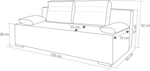 Pohovka s funkcí spaní Ecco DELUXE Zelená