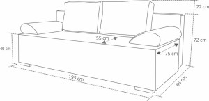 Dvoulůžková rozkládací sedací souprava Ecco Plus Růžová