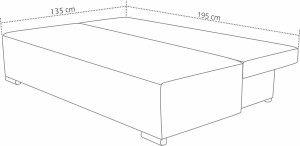 Rozkládací pohovka Bonell pružiny Eufori Graphite/šedý