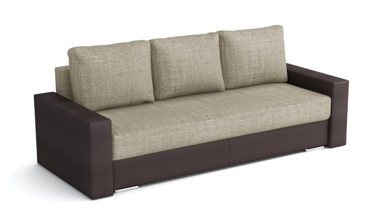 Odpružená rozkládací pohovka Klass Plus hnědá/kapucino