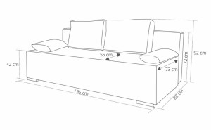 Rozkládací pohovka Bonell pružiny Comfort šedý