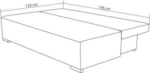 Rozkládací pohovka Bonell pružiny Comfort šedý