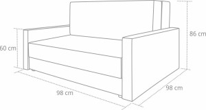 Tedi 1 rozkládací pohovka Černá / Šedá