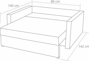 Tedi 1 rozkládací pohovka Šedá / Hnědá
